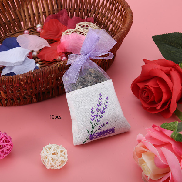 10 stk. Tørrede Blomster Hængende Aromapose Sachet Luftdeodorant Garderobe Aromapose (Mynteblad)