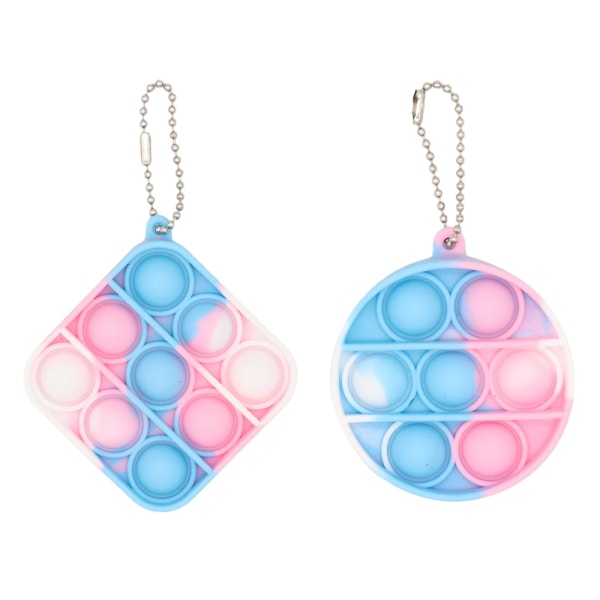 Mini Pop Leksak, Nyckelring Pop-Bubbla Sensorisk Leksak, för Barn Vuxna (2-pack)