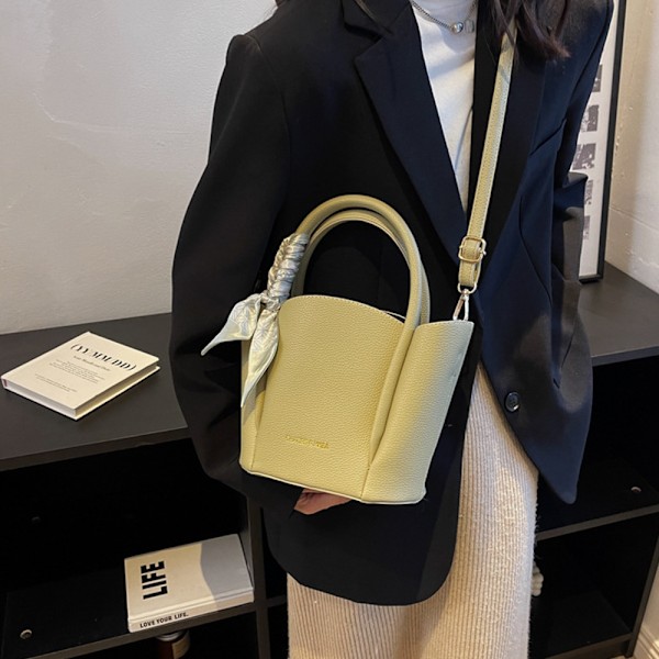 Ny handväska messenger bag PU-läder bärbar hinkväska