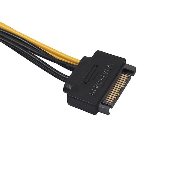 Fiauli Enkelt SATA 15-bens til 8-bens (6+2) PCI-E PCI-Express Strømforsyningsadapterkabel