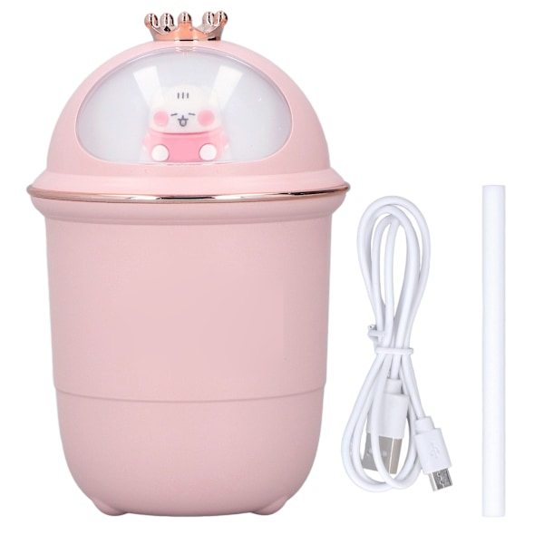 Liten Luftfuktare Ultra Tyst 35db Söt Mini Nattlampa Färgad USB Luftfuktare för Kontor Bilar Sovrum Hotell Skrivbord Rosa