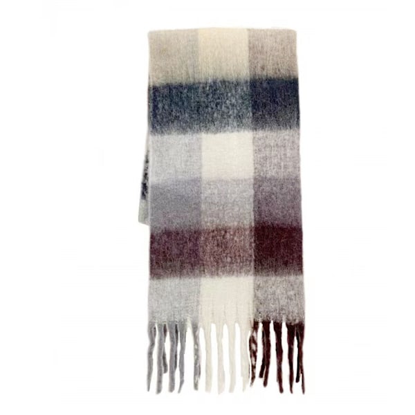 Dam Cashmere Stor Färgad Rutig Halsduk Vinter Varm Wrap Halsduk