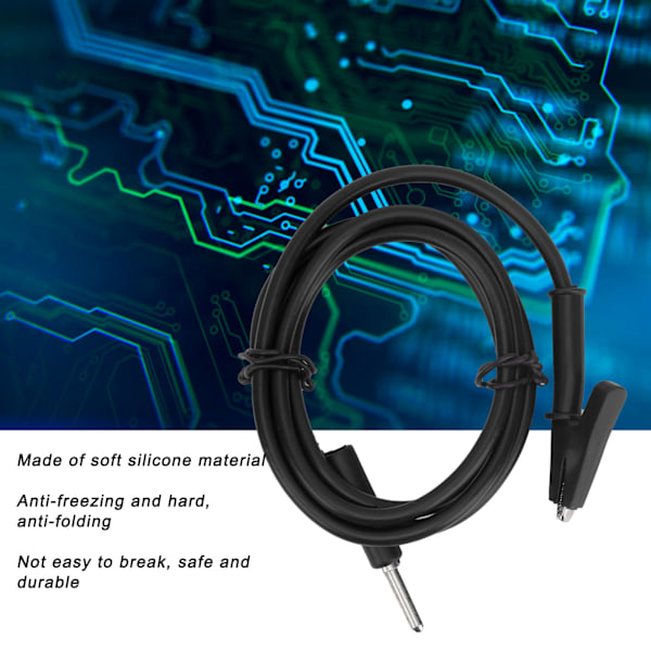 Krokodilklämma Tråd Silikon Banananslutning 4mm Testkabel för Multimeter 10ABlack