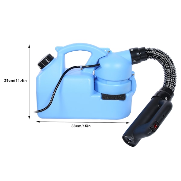 8L ULV Blå Elektrisk Fogger Sprøyter Portable Hage Sprøytemaskin med Skulderstropp Kinesisk Plugg 220V 50HZ