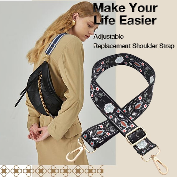 Bred axelväska rem axelrem justerbar ersättning crossbody canvas väska handväska plånböcker