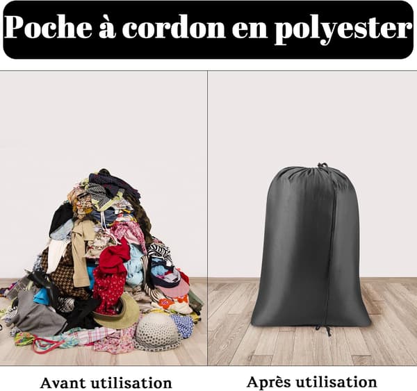 Black - 2-pack laundry bags, 50*40cm foldable travel laundry[TT]