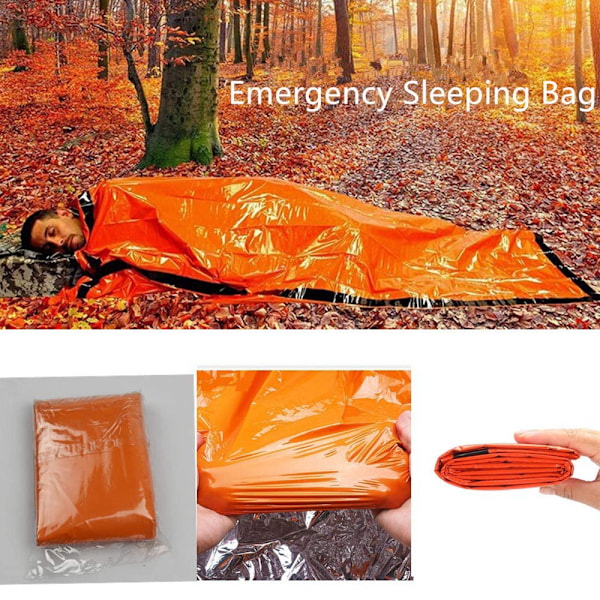 Nödsovsäck för överlevnad, Termisk Bivy-påse, Vattentät och Lätt, Mylar Bärbar Nylonpåse för Camping, Vandring och Äventyr