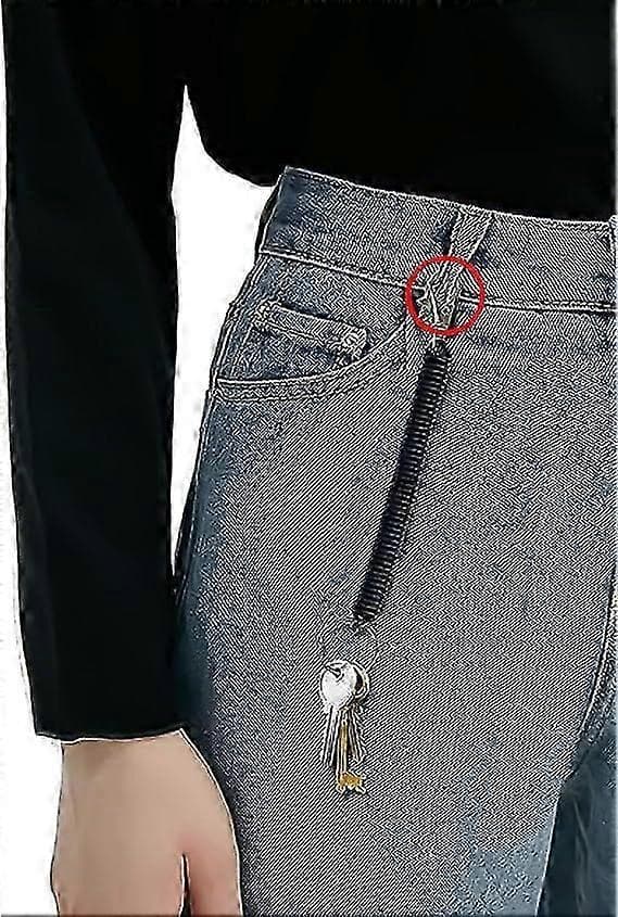 Stretchable Spiral Keychain, 2 Pcs Coil Keychain Stretchable Key Ring with Clip, Safety Spring Key Holder with Carabiner