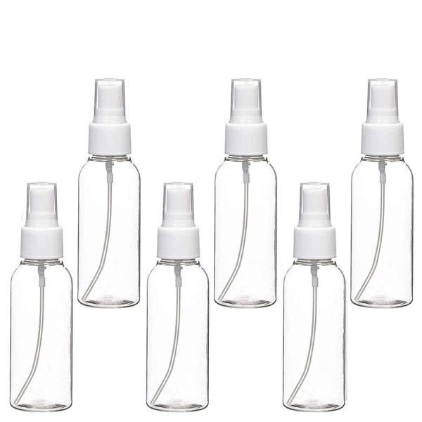 Sprayflaskor, 50 ml Klar Tom Fin Mist Plast Mini Travel