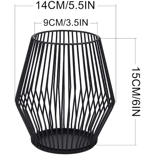 Svart metalltrådsljushållare för inomhusbruk