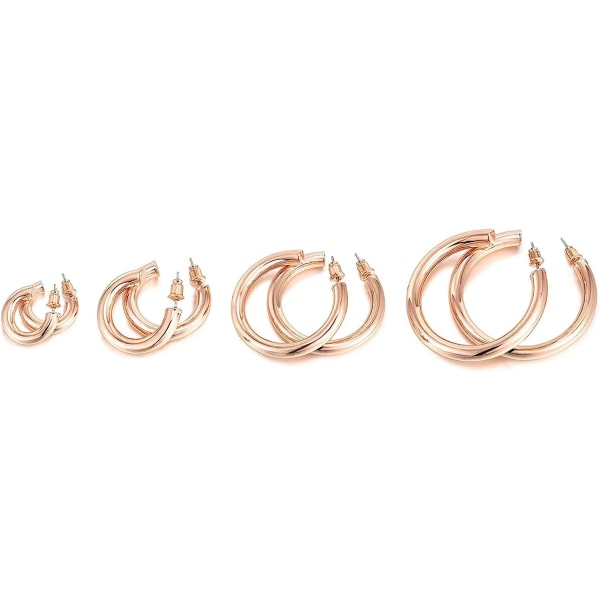 14K Gold Colored Lightweight Chunky Open Hoops | Gold Hoop