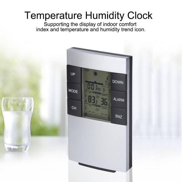 Meteorologisk stations väckarklocka trådlös digital termometer