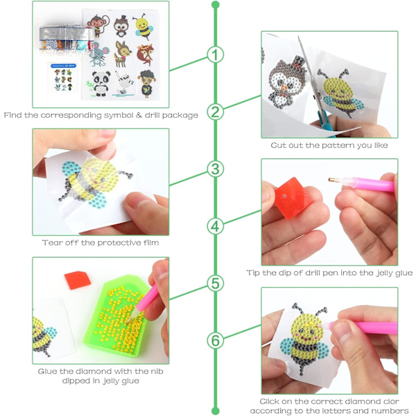 DIY 5D Diamantmålningssatser för Vuxna Barn, Broderi