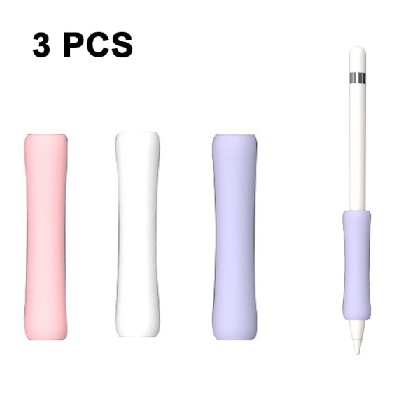 3 kpl Apple Pencil - Yleiskäyttöinen Grip-kotelo white + pink + light purple
