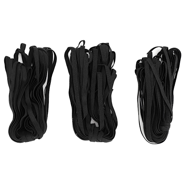3 poser 0,6 cm 10 m / 32,8 ft fladt elastisk reb snor bånd til tøj syning DIY håndværksprojekt sort