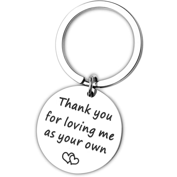 Mother in Law Stepmom Gifts Keychain - Thank You for Loving Me