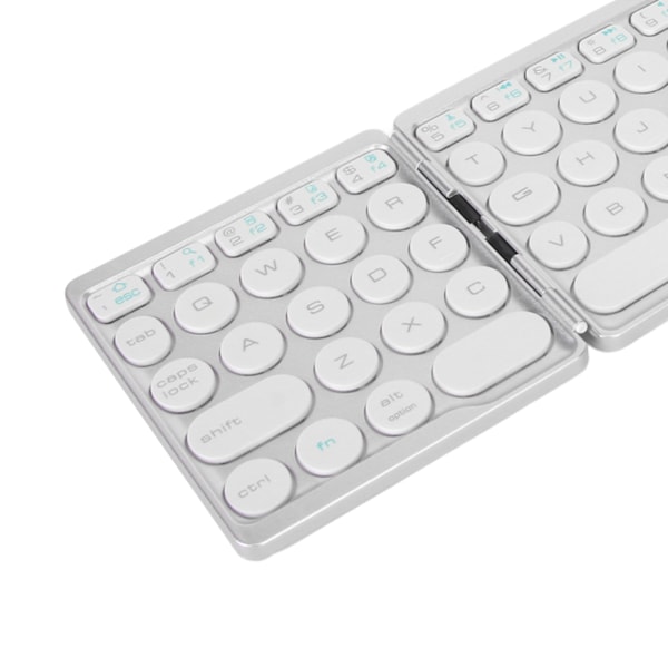 Round Key Bluetooth Vikbart Tangentbord med Touchpad Universell 140mAh Trådlöst 64-tangenters Vikbart Tangentbord Silver