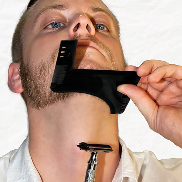 Goatee Beard Shaper Mall för Män, Goatee & Skäggtrimningsrakkits, Sparar Tid