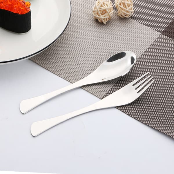 Titanium Cutlery Set, Lightweight Utensils, Modern Design, Dishwasher Safe, Service for Extra Fork Spoon Self-Feeding
