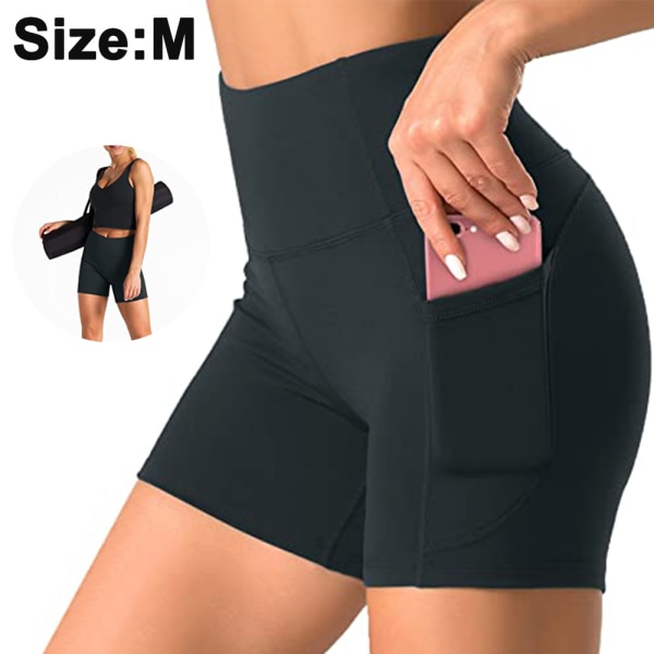 1 pcs Women's High Waist Yoga Shorts with Side Pockets Tummy