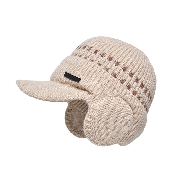 Vindtett Beanie med Kort Skygge for Menn og Kvinner med Øreklaffer og Fleecefôr