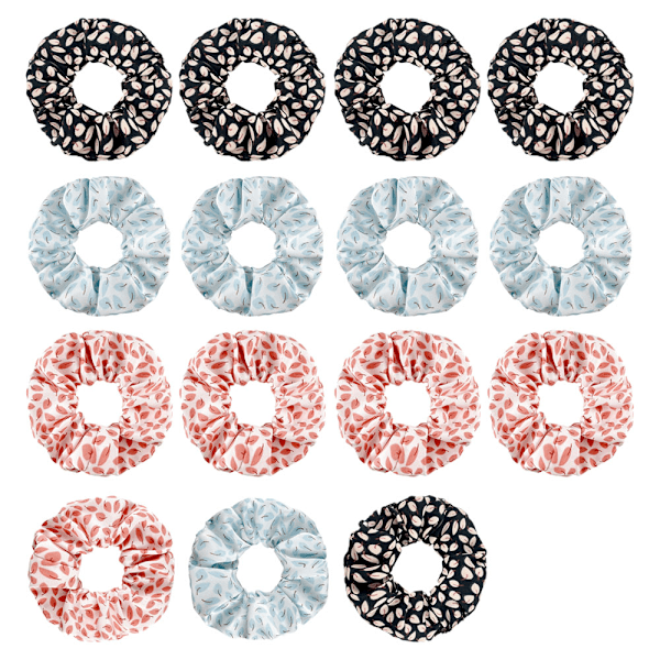 Hår Scrunchies Elastikker til Hår, 15 stk Hestehale Hår Scrunchy i Tie-Dye, til Kvinder og Piger
