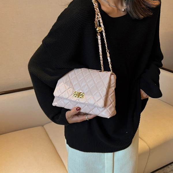 Damväska Mode Koppling Handväska Quiltat Designer Crossbody Väska med Kedjesträck
