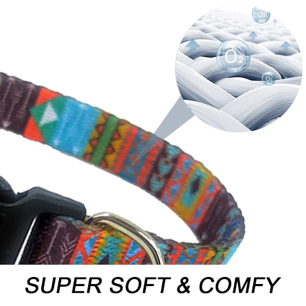 Spänne hundhalsband plastklämma tie-dye vortex lila blå justerbar storlek