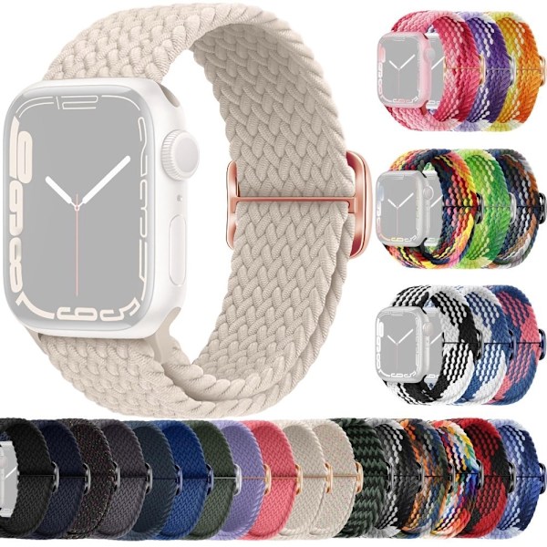 Flätat tygarmband, Apple Watch SE, 40mm, Vit Vit