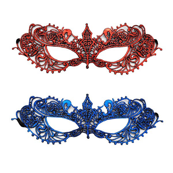 2 kpl Party Lace Mask Puoli Kasvot Tyylittely ja Seksikäs Kostyymi Party Mask, Halloween ja Prom Juhlat