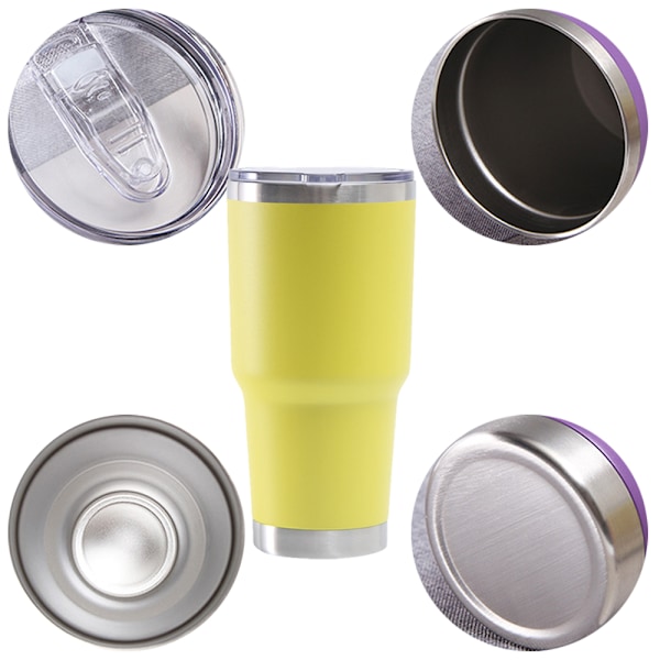 Thermos Termosmugg i Rostfritt Stål, Resemugg för Kaffe, Isolerad Kaffekopp med Vikbart Lock