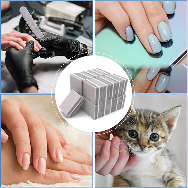 Nagelbuffert Sandpapperblock Poleringsfil 100/180 Korn Nagelfiler Konst Pedikyr Manikyr Fil 2-sidig