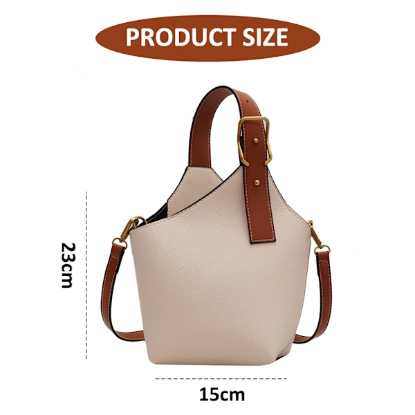 Ny bärbar hinkväska, axelväska, crossbody-väska, konstläder, nischhandväska