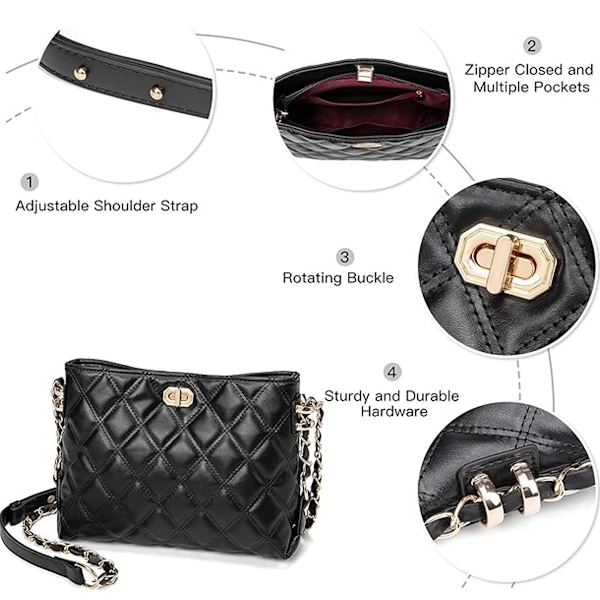 Små Crossbody-väskor för Kvinnor Plånböcker Mode Läder Lätt Handväskor Axelväska