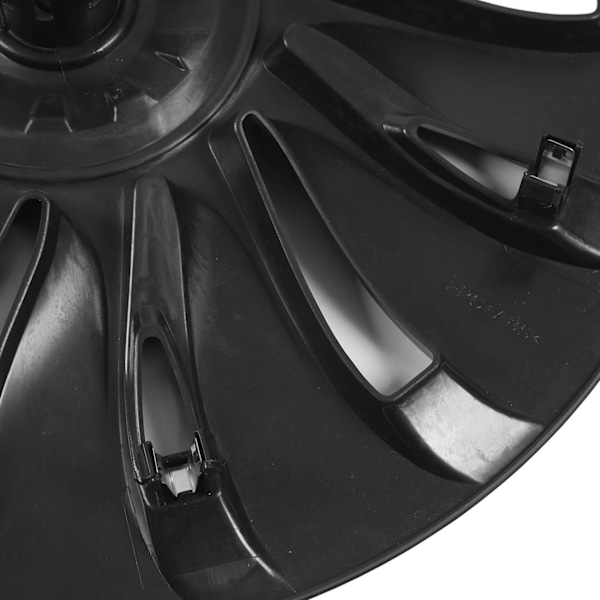 4 stk. Hjulnavkapsel Symmetrisk Glans Sort Bil Hjulkapsel Udskiftning til Tesla Model Y 19 Tommer Hjul 2020 til 2023