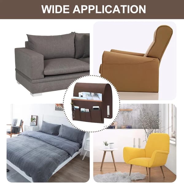Sofaer Armlene Organizer Seng Lenestol Caddy Oppbevaringskurv Veske Sofa Fjernkontrollholder (Brun)