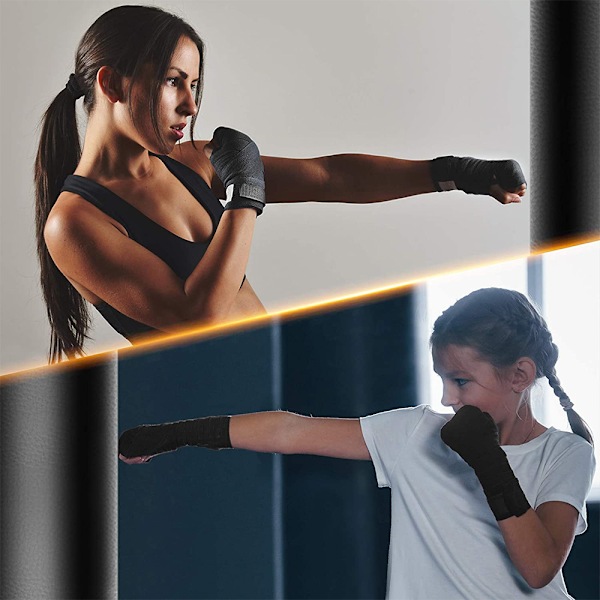 1 Par Professionella Handlindningar Semi Elastiska Handlindningar med Tummslinga för Boxning, MMA, Muay Thai och Andra Kampsportarter