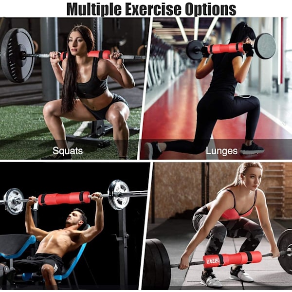 Barbell Pads Ekstra tykke barbell squat pads med velcro-lukninger til hip thrusts, vægtløftning og tunge squats til standard olympiske barbell stænger