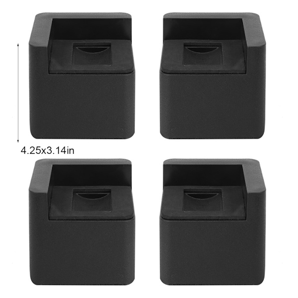 Multifunksjonelle, holdbare sengehevere, svarte firkantede møbelhevere for sofa, seng, stol, bord