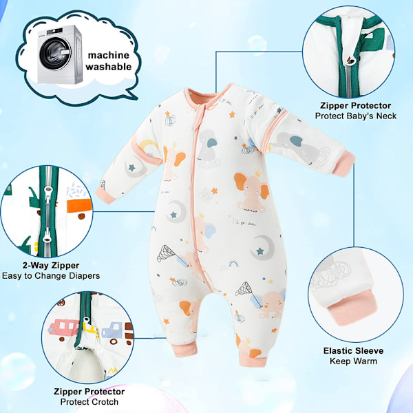 Barnens varma sovsäck, baby sparkfri täcke sovsäck