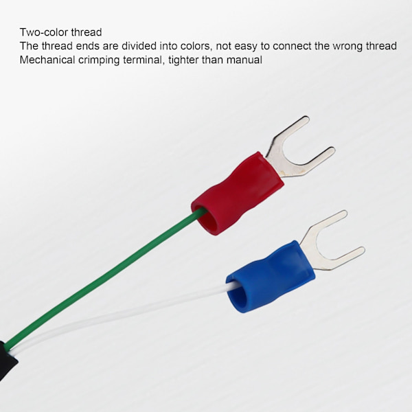K-Type Termoelementsonde SMD Rund Hul Silikon Temperaturmålingsledning 0200℃ (2 meter)
