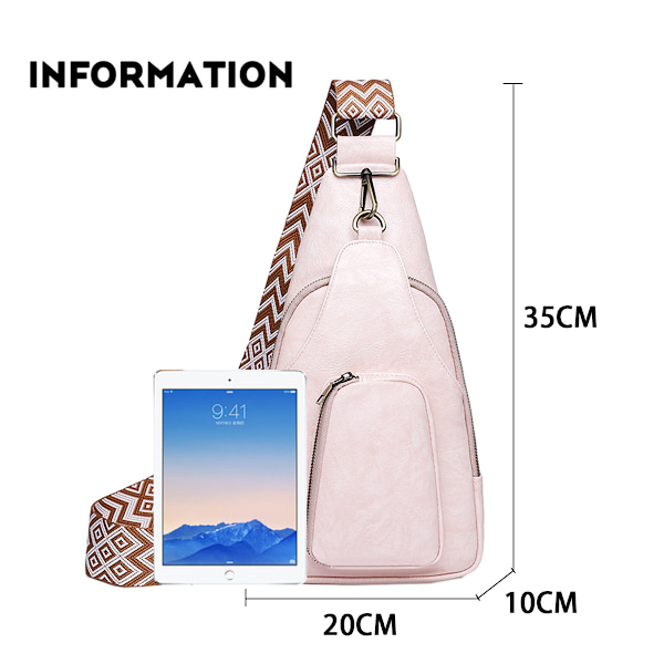 Slingväska för kvinnor, crossbody, PU-läder, liten slingväska, bröstväska, axelväska för resor, vandring