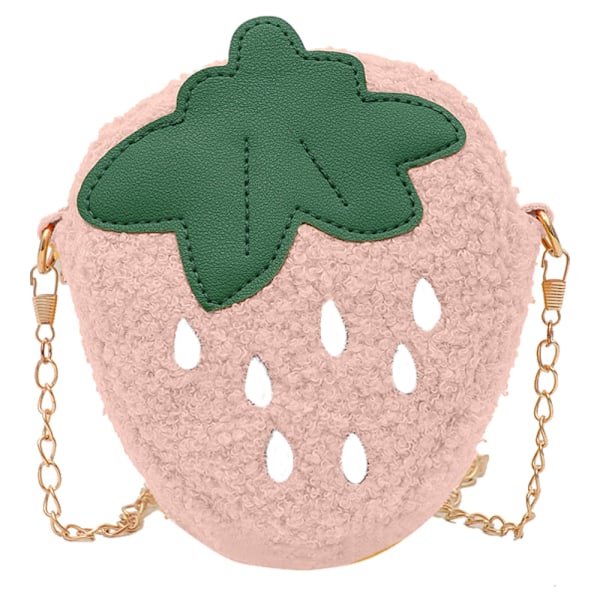 Cartoon Strawberry Väska Barn Axelväska Nyårsväska Plysch Crossbody Väska