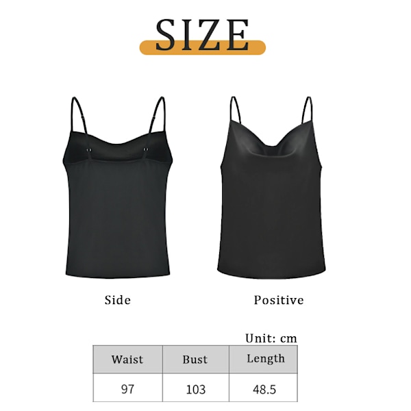 Silke Tanktop til Kvinder, Dame V-Hals Camisole, Silkeblød Løstsiddende Ærmeløs Bluse, Satin Tank Top