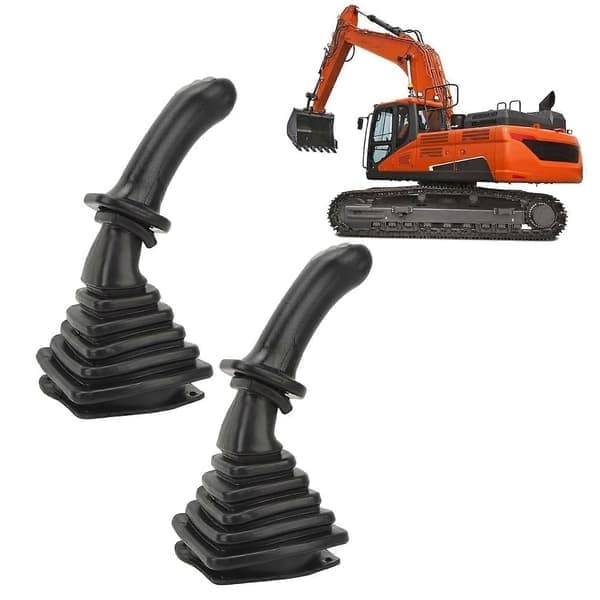 Excavator Joystick, 2-Pack 3-Button Excavator Joystick Handle with Dust Cover Replacement for DH DX150 215 225 300 370-9C