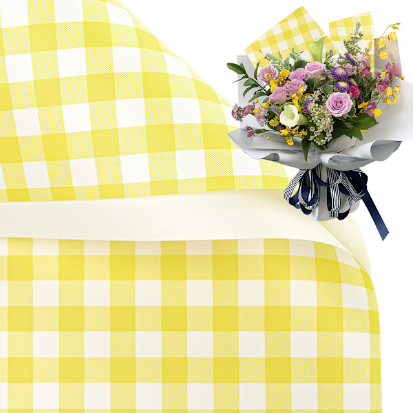 20 st Rutigt Blommiga Presentpapper, Vattentätt Alla Hjärtans Dag Bukett Presentpapper 22,8x22,8 tum Används för DIY-hantverk, Presentförpackning, Blommor