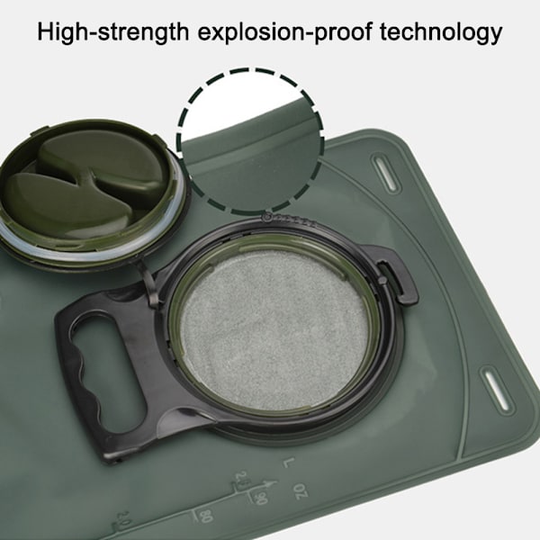 Vattenreservoar för Hydration, Läcksäker, Militär Vattenförvaringspåse, BPA-Fri Ersättning för Hydrationspack, för Vandring Cykling Klättring