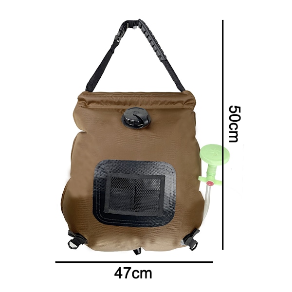 Solarduschväska Camo 20L Campingbad Vikbar Vattenväska PVC Bärbar Badväska Vattenförvaringsväska