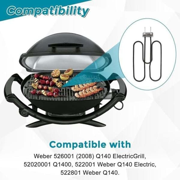 Elektrisk BBQ Varmeelement – LUSKYKA® – Model 66631 – 2200W – Rustfrit Stål