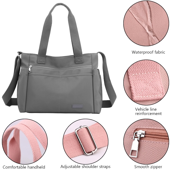 Nylon Crossbody-väskor för kvinnor, axelremsväska, vattentät messenger-väska, satchell, damhandväskor, plånböcker